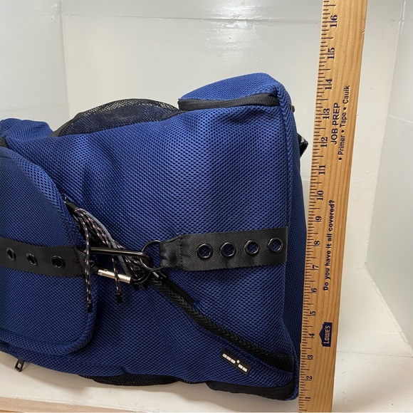 Go Dash Dot All Mesh Blue Backpack with Crossbody Strap - Picture 12 of 15